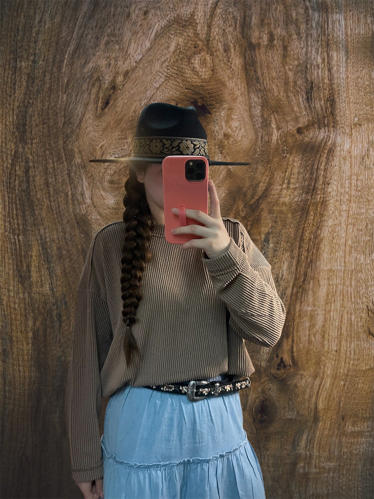 Wildflower Banded Wide Brim Hat in black