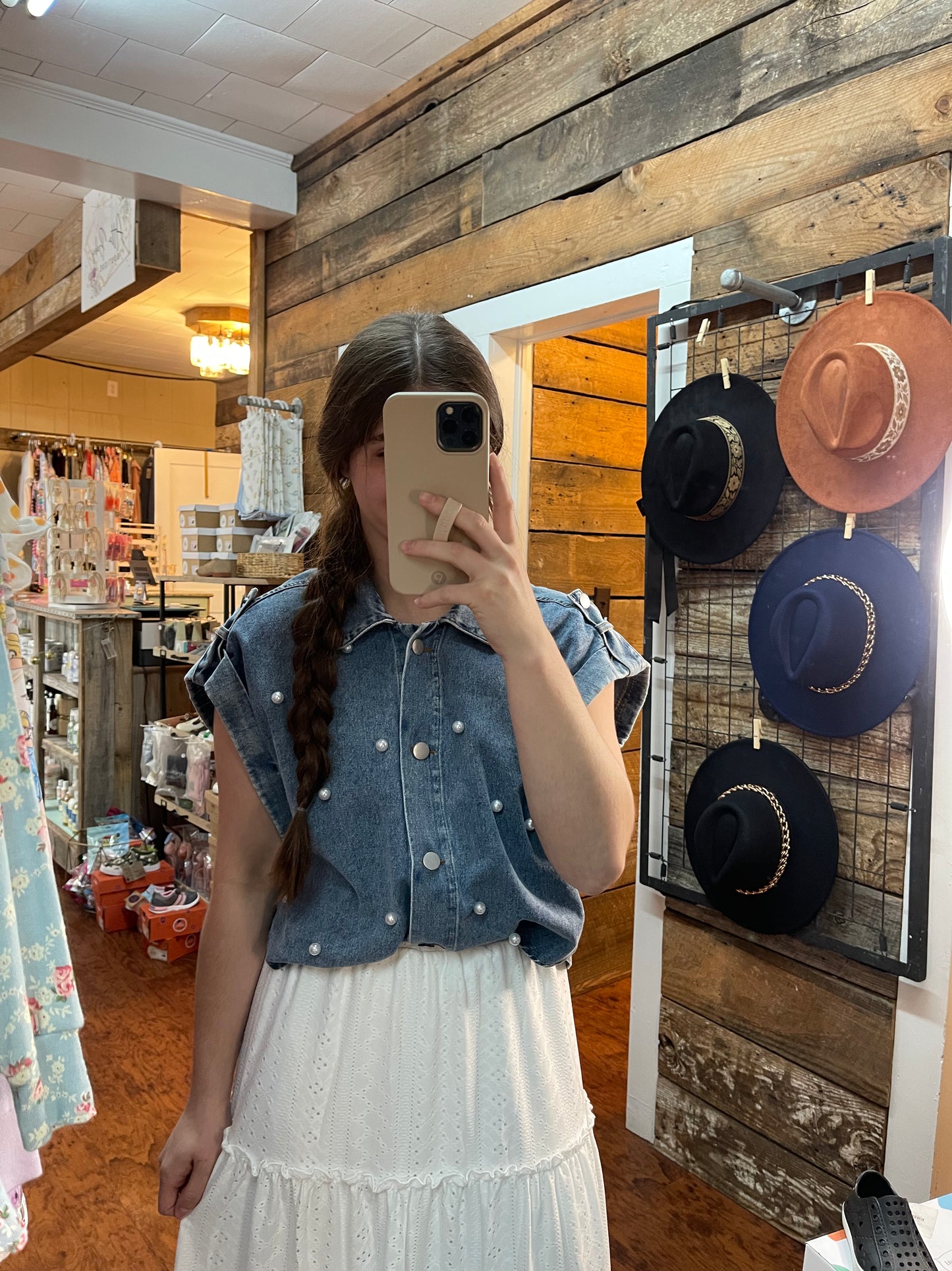 Pearl Bead Sleeveless top