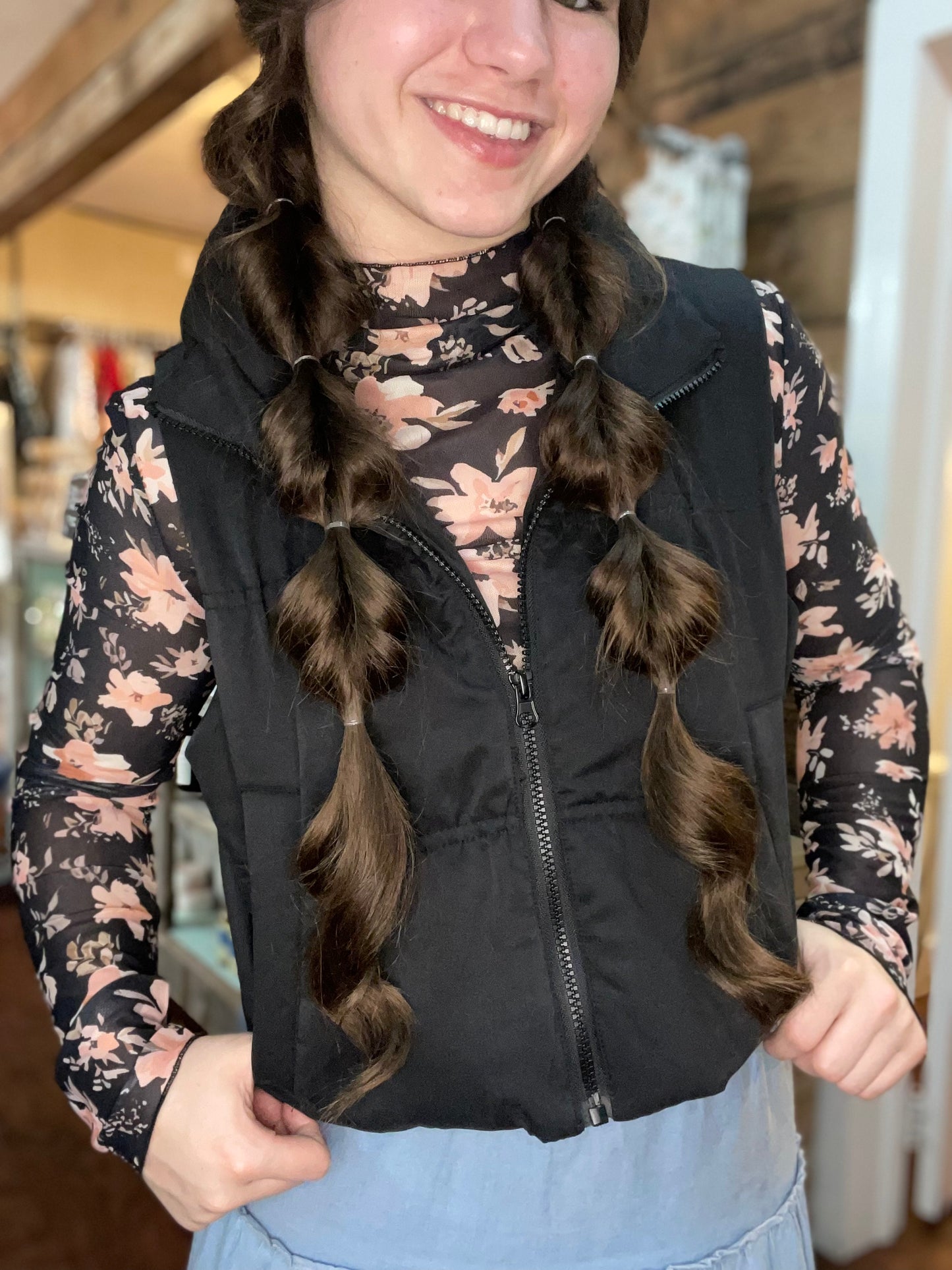 Layer Me Puffer Vest in Black