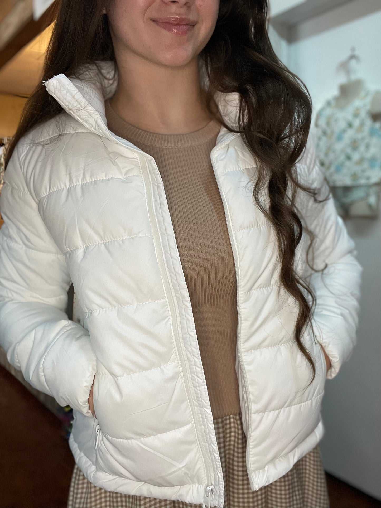 Winter White Puffer Jacket