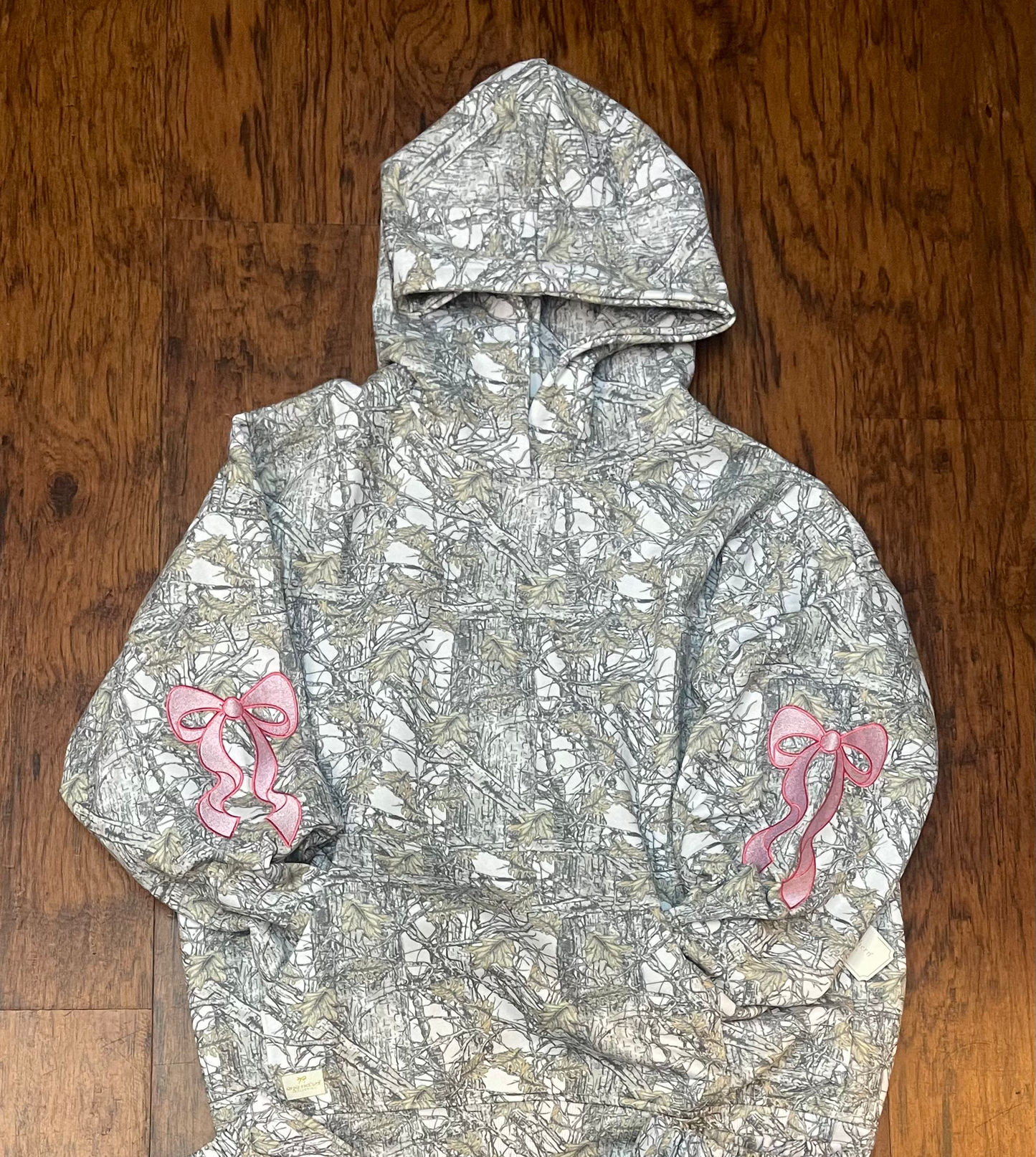 Preppy Pink Bow Camo Hoodie