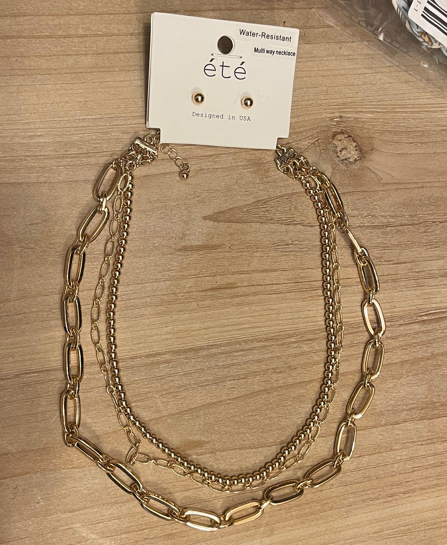 Multi Way Necklace Stack in gold