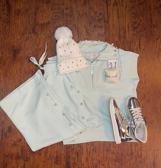 Simply Southern Quilted Seafoam Capri
