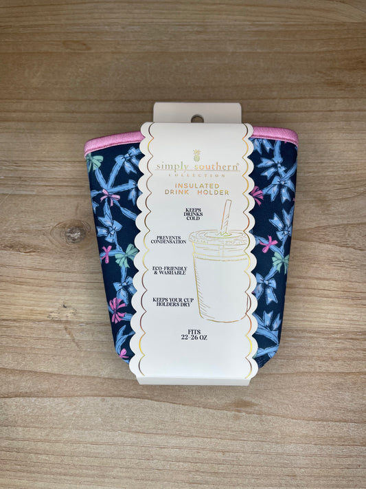 Simply Southern Insulated drink holder in Blue bows