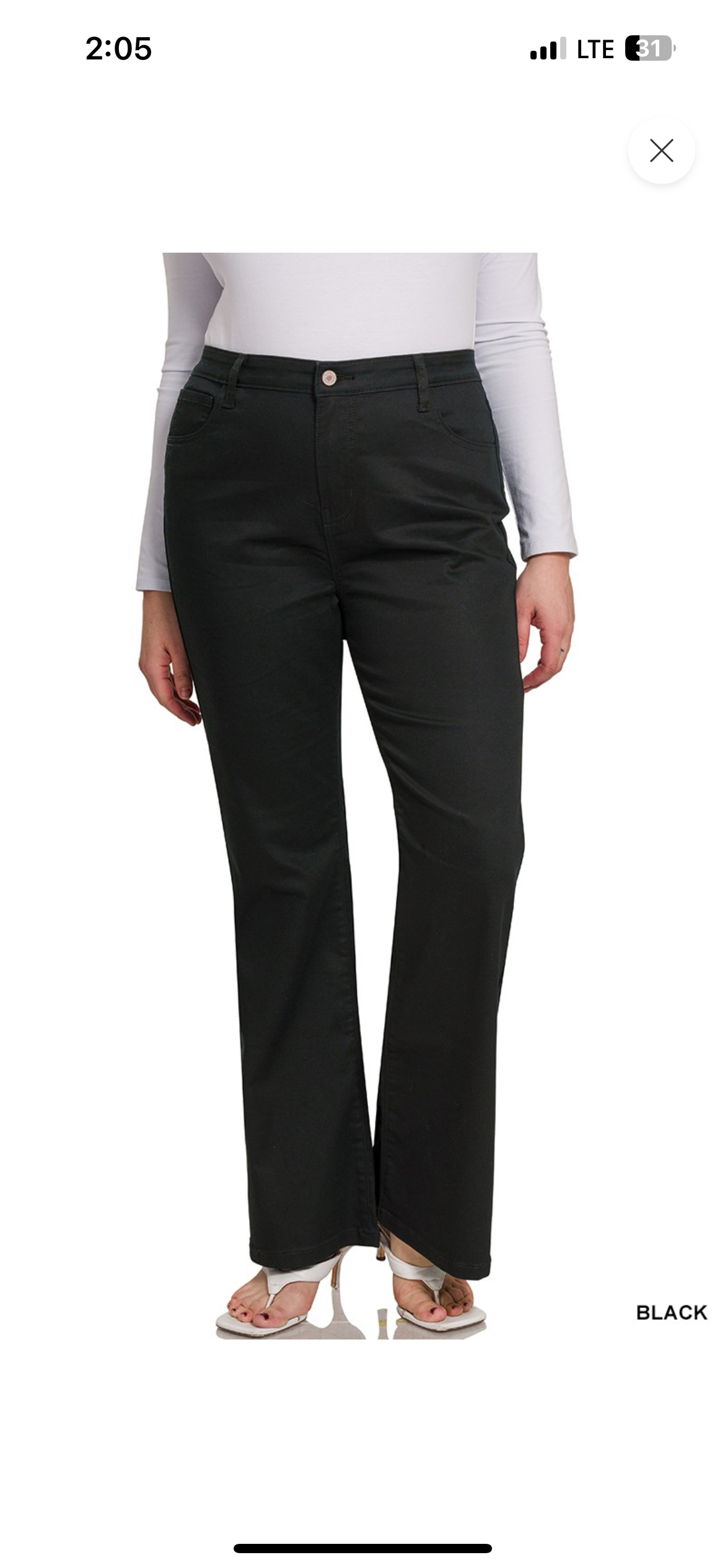 Plu Hight-Rise Black BootCut Zenana Jeans