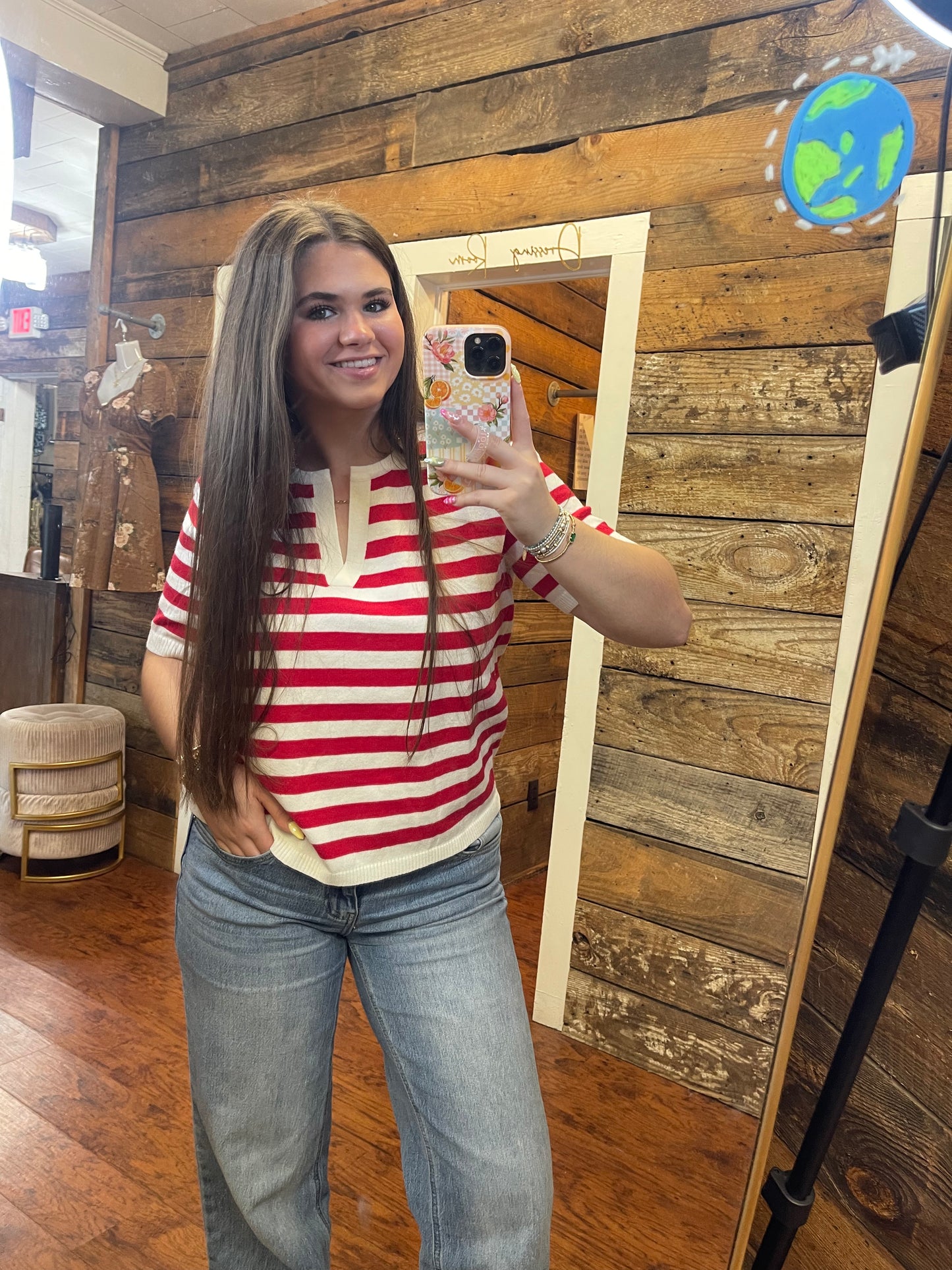 Yolanda First Day Top in red