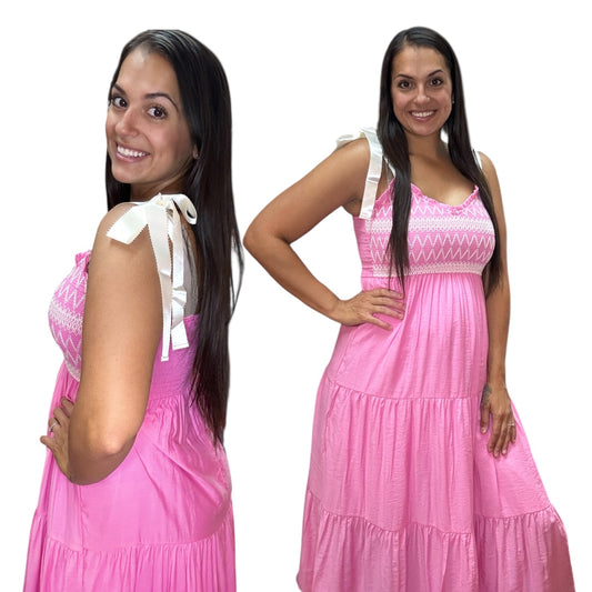 Ribbion Strap Tiered Maxi