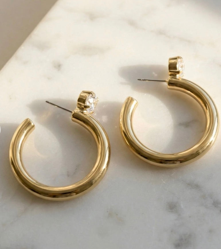 Sorrelli Keeley hoop in Crystal