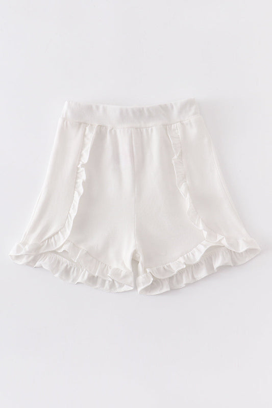White Ruffle Girl Shorts