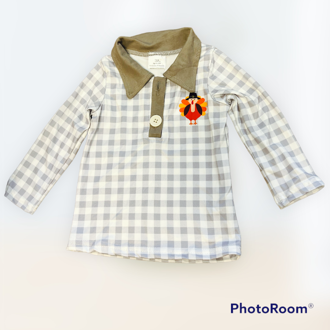 Fall Grey Plaid Button up