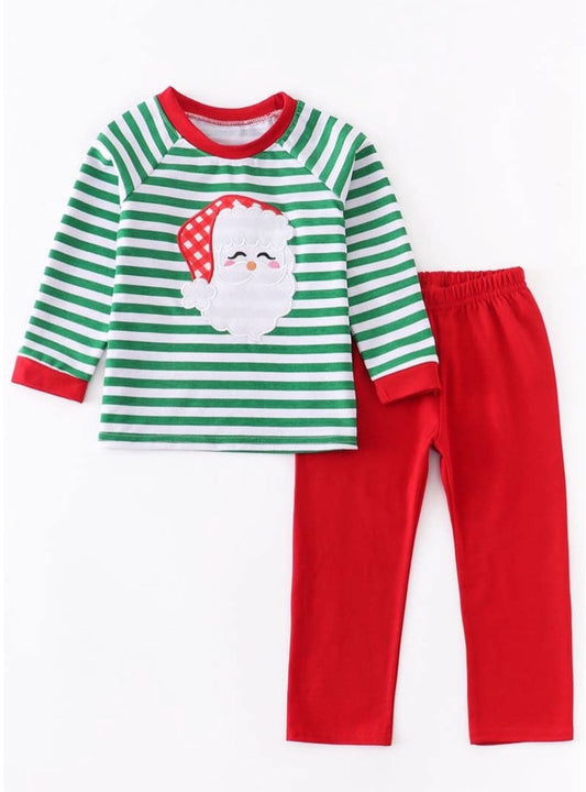 Boys Christmas Santa Appliqué Set